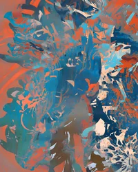 Orange Blue Fluid Abstract