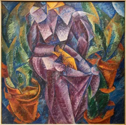 Spiral Perpendicular Construction. Seated Woman