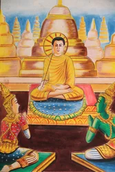 Painting depicting the life story of Shakyamuni Buddha, Vang Vieng, Laos