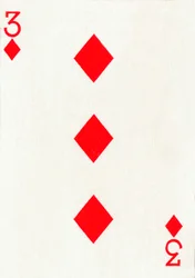 3 of Diamonds from a deck of Goodall & Son Ltd. playing cards