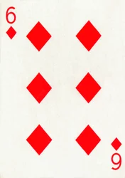 6 of Diamonds from a Deck of Goodall & Son Ltd. Playing Cards