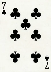 7 of Clubs from a Deck of Goodall & Son Ltd. Playing Cards, c1940