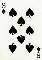 8 of Spades from a deck of Goodall & Son Ltd. playing cards, c1940