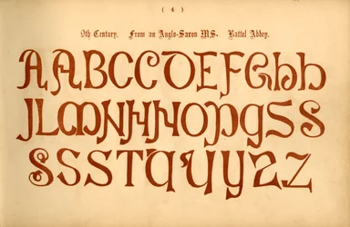 9th Century. From an Anglo-Saxon MS. Battel Abbey