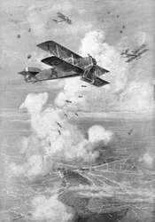 A Breguet French Biplane Bomber in Action, c1917 1926
