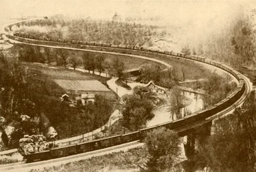 A Gigantic Goods Train of Fifty-Four Vans Drawn By One Engine, Chicago and North West Railway