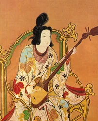 A Girl Playing a Shamisen, Second Half of the 17th century