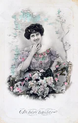 A Good Kiss, French Postcard, c1900