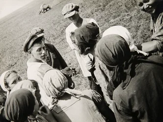 A Kolkhoz brigade taking a break, USSR