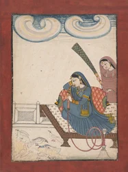 A Lady Gazing at Doves