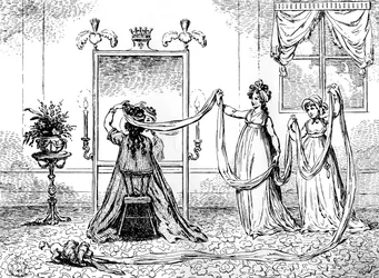 A Lady Putting on Her Cap
