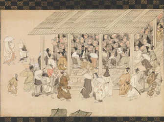 A Nenbutsu Gathering at Ichiya, Kyoto, from the Illustrated Biography of the Monk