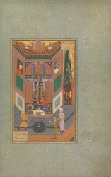 A Ruffian Spares the Life of a Poor Man, Folio 4v from a Mantiq al-tair Language of the Birds