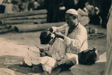 A Street Barber, Cairo, Egypt
