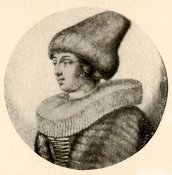 A Swedish Lady in Pointed Fur Cap and Ruff