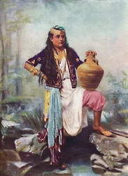 A Syrian girl at a spring