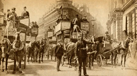 A Traffic Block in 1900 - A Scene Outside the Mansion House