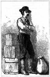 A Wells Fargo messenger from their Express Delivery service via the Isthmus of Panama, 1875