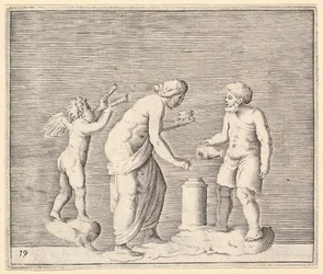 A Woman and Man Sacrificing in the Presence of Cupid