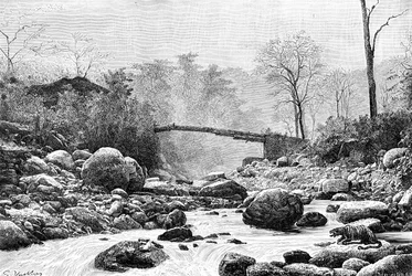 A bridge over the Rangit, a tributary of the river Teesta, India