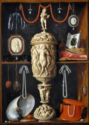 A cabinet with objects d’art