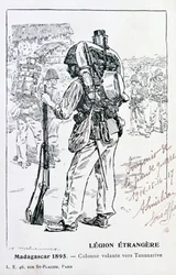 A column of the French Foreign Legion advancing towards Tananarive, Madagascar, 1895