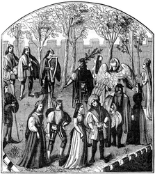 A dance in a garden