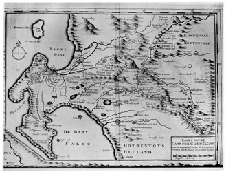 A Map of the Cape of Good Hope in the Time of the Van der Stels, South Africa