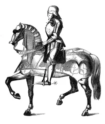 A Medieval Knight Armed and Mounted for War
