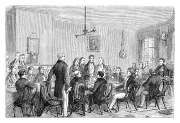 A Meeting of the Anti-Corn Law League in Newalls Building, Manchester, 1838
