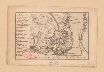 A plan of Quebec, metropolis of Canada in North America