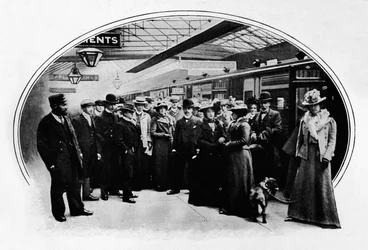 A Theatrical Company Starting on Tour, Euston Station, London, c. 1900