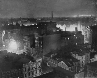 A View of New York at Night, 1915