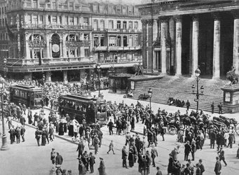 A View of the Bourse During the Passage of the German Troops, 1914