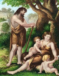 Adam and Eve with Their Sons, Cain and Abel, Resting in the Wilderness, c. 1860