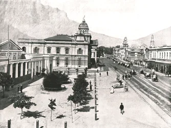 Adderley Street, with the Commercial Exchange and Standard Bank, Cape Town, South Africa, 1895
