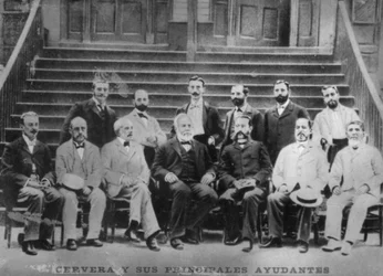 Admiral Cervera and his principal officers including Captain Eulate, c1910