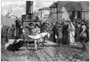 Adulterers being whipped in public, France