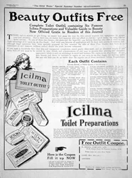 Advert for Icilma Toilet Preparations, 1913