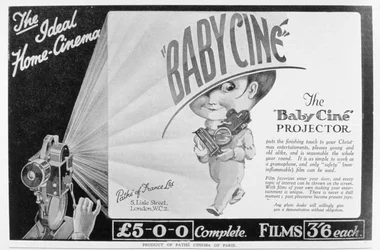 Advert for the Pathe Babycine film projector