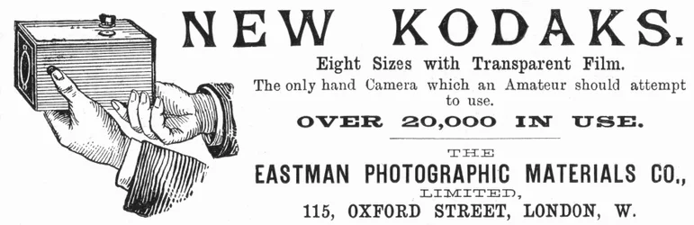 Advertisement for Kodak cameras, 1890