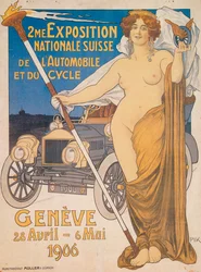 Advertisement for the Second Swiss National Car and Bicycle Exposition, Geneva, 1906