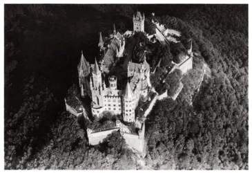 Aerial view of Hohenzollern Castle, Baden-Wurttemberg, Germany, from a Zeppelin, c1931 1933