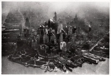Aerial View of Manhattan, New York City, USA, from a Zeppelin