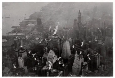 Aerial View of Manhattan, New York City, USA, from a Zeppelin