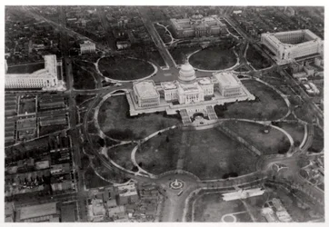Aerial View of the Capitol, Washington DC, USA, from a Zeppelin