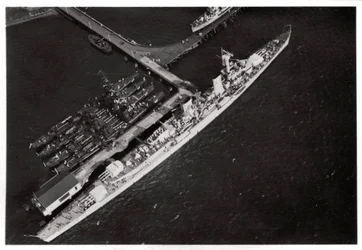 Aerial View of the German Light Cruiser Karlsruhe, from a Zeppelin