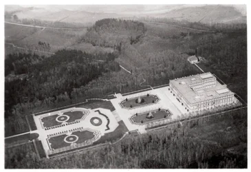 Aerial View of the Herrenchiemsee Palace, Bavaria, Germany, from a Zeppelin