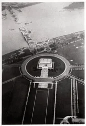 Aerial View of the Lincoln Memorial, Washington DC, USA, from a Zeppelin, 1928-1933