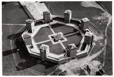 Aerial view of the Tannenberg Memorial, near Olsztynek, Poland, from a Zeppelin, c1931
